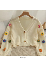 Blossom Sprinkle Crop Fall Cardigan cottagecoreclothes
