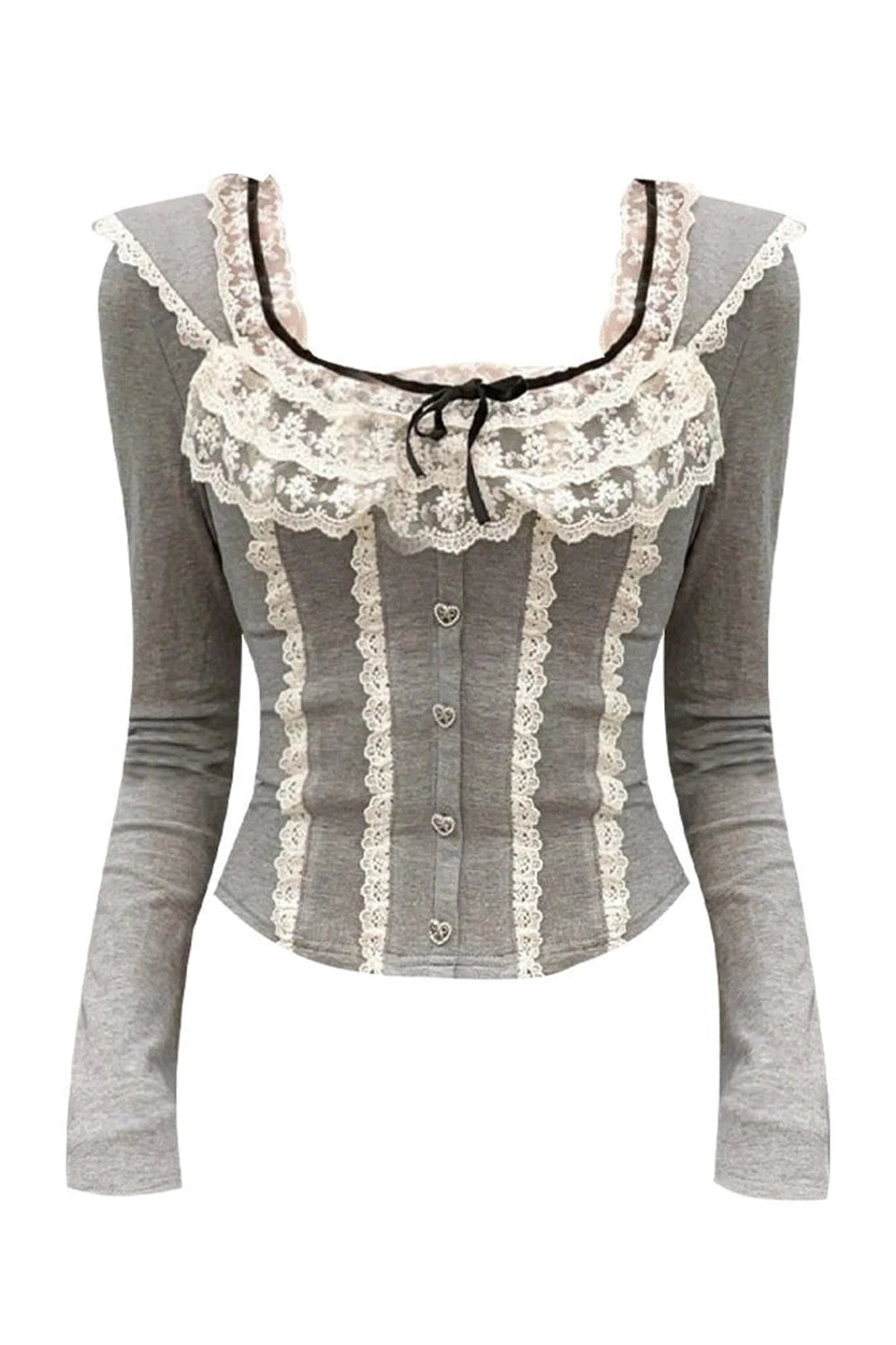 Victorian Lace Illusion Top cottagecoreclothes