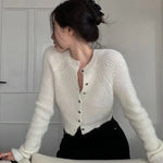 Soft Ribbed Cropped Cardigan