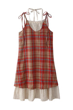 Mori Girl Plaid Vest Dress