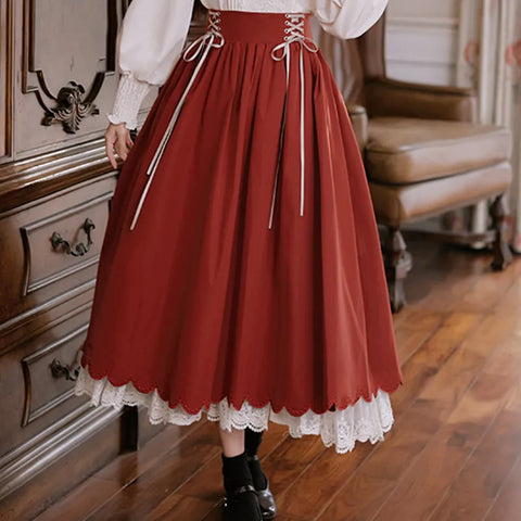 Mauve Mystique Lace-Trimmed Skirt
