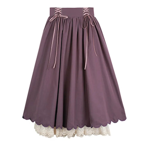 Mauve Mystique Lace-Trimmed Skirt