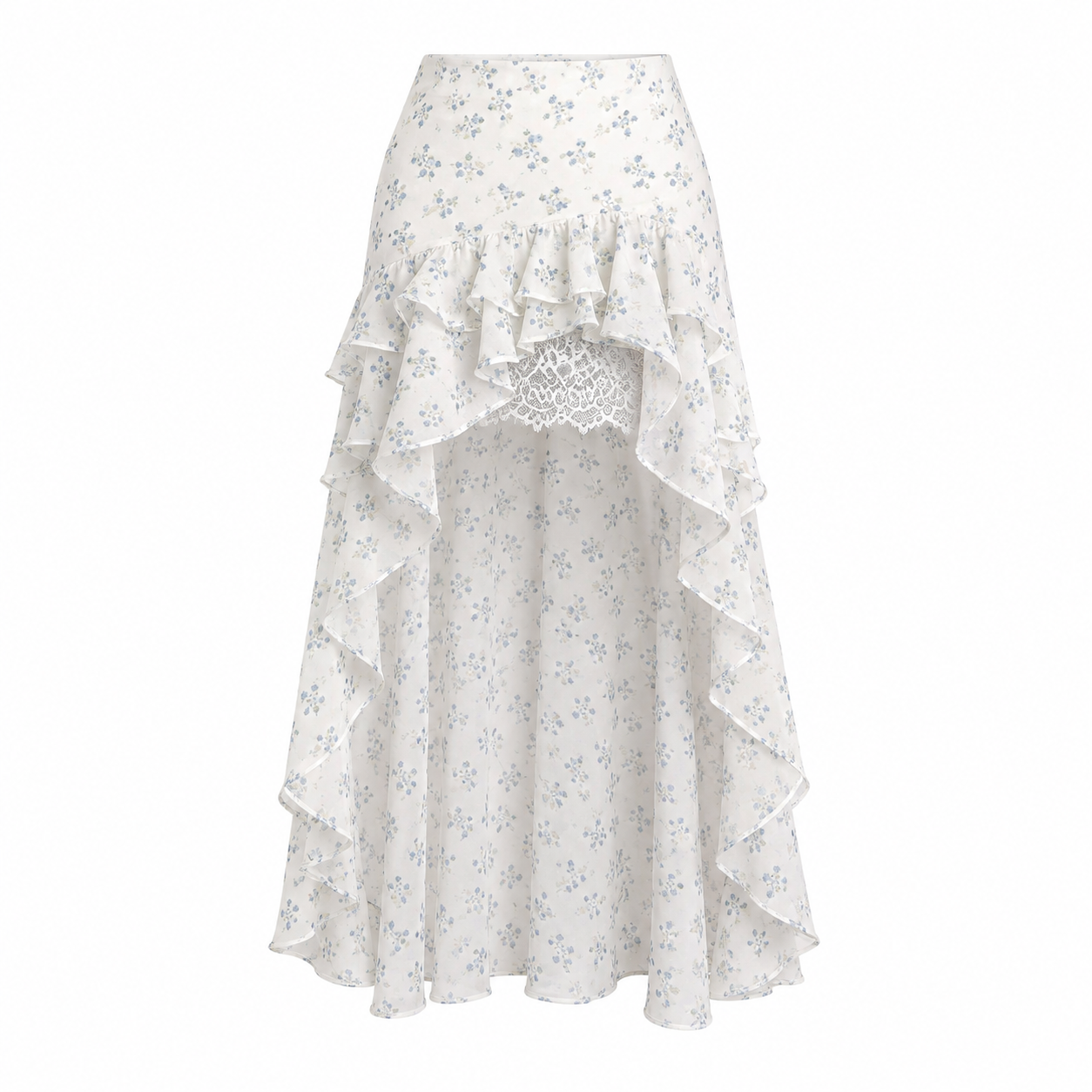Cottagecore Forget-Me-Not Ruffle Skirt