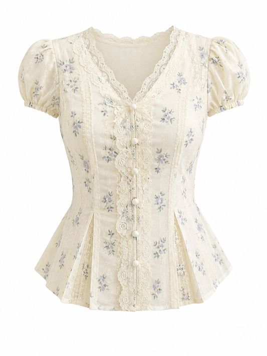 Prairie Forget-Me-Not Lace Blouse