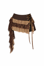 Y2K Mesh Ruffle Mini Skirt