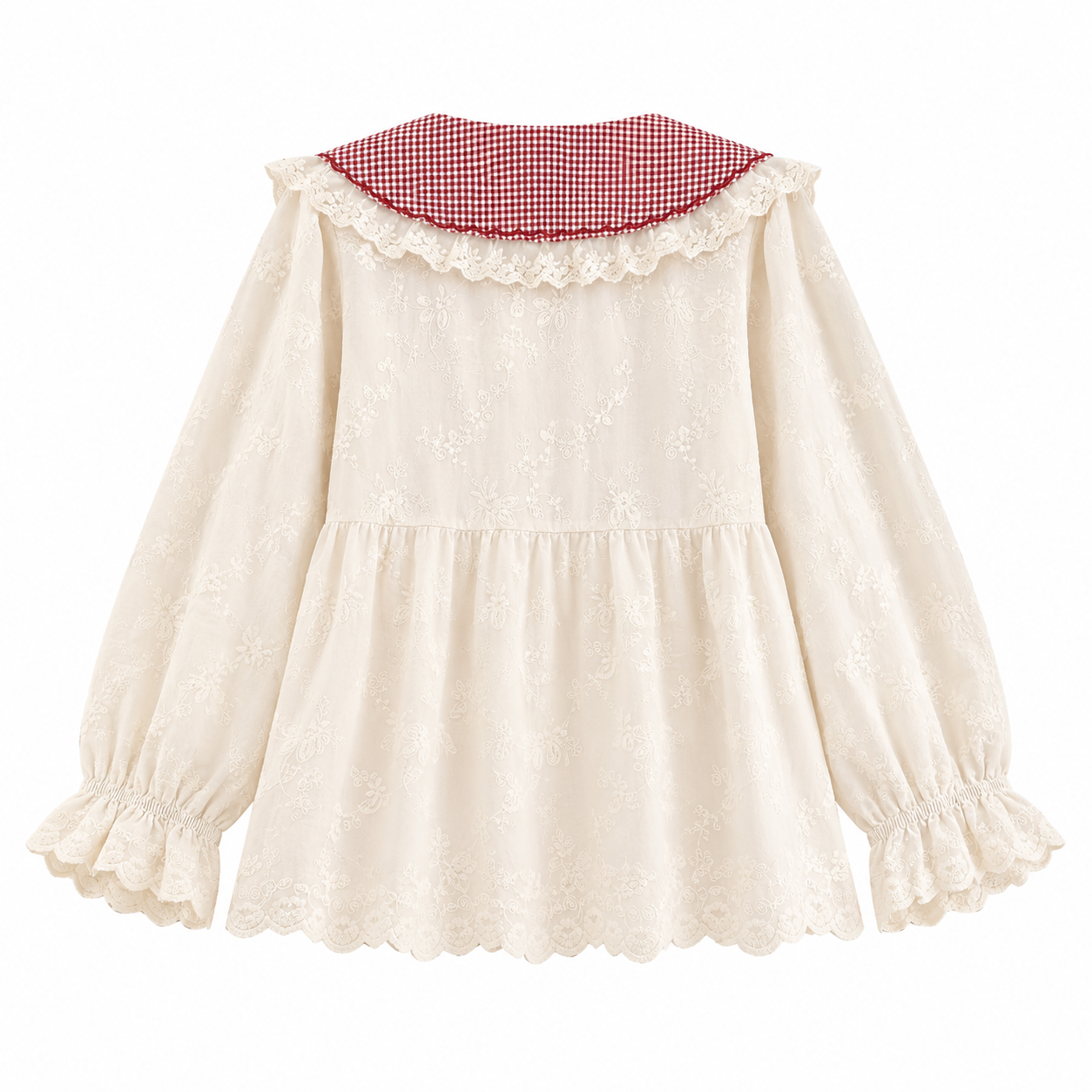 Sweet Mori Embroidered Ruffle Blouse