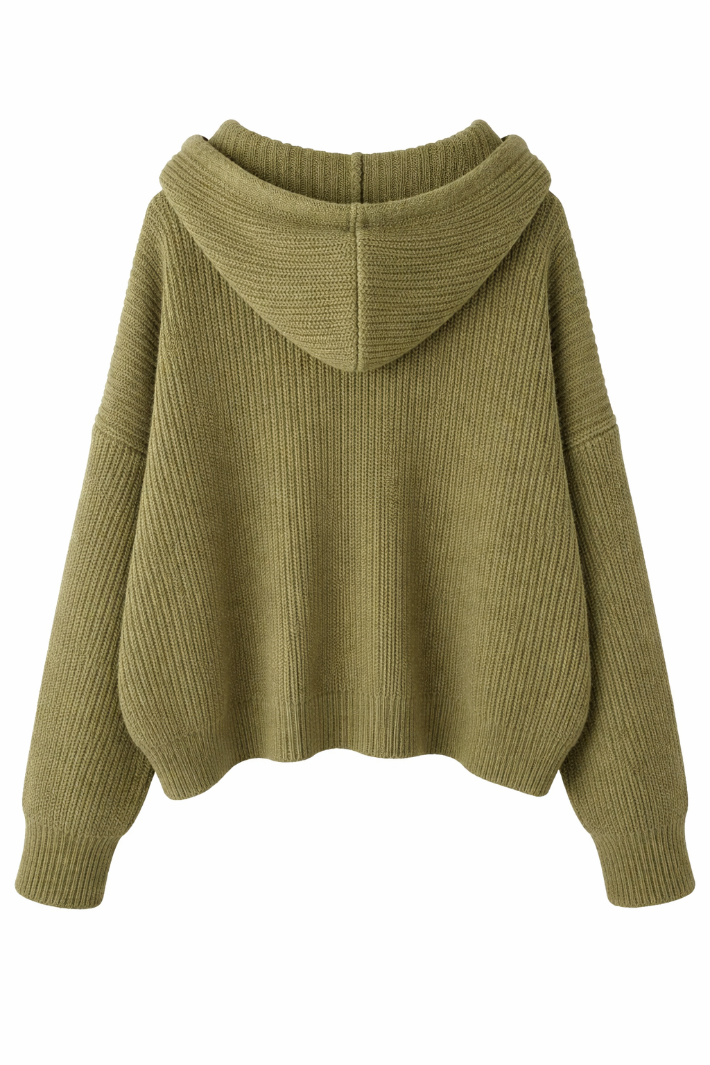 Goblincore Mossy Knit Zip Hoodie Cardigan
