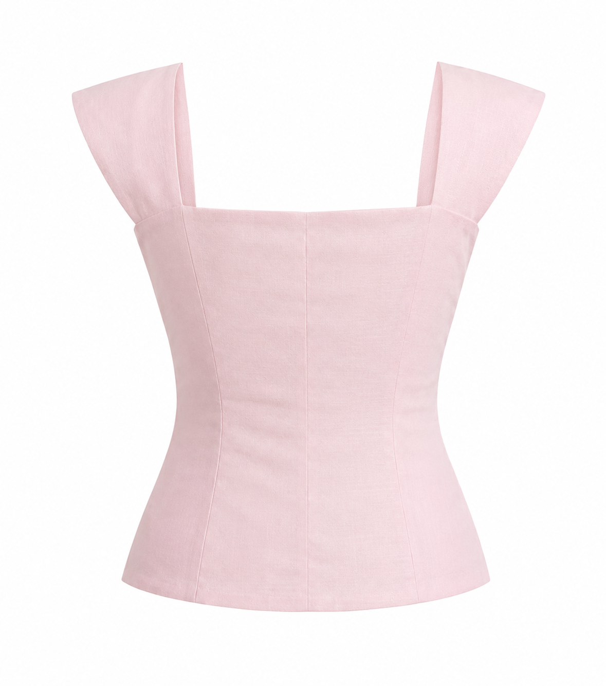 Fairycore Blush Structured Button-Front Corset Top