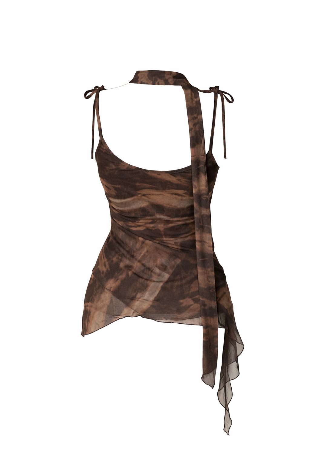 Mesh Tassel Tie Tank Top