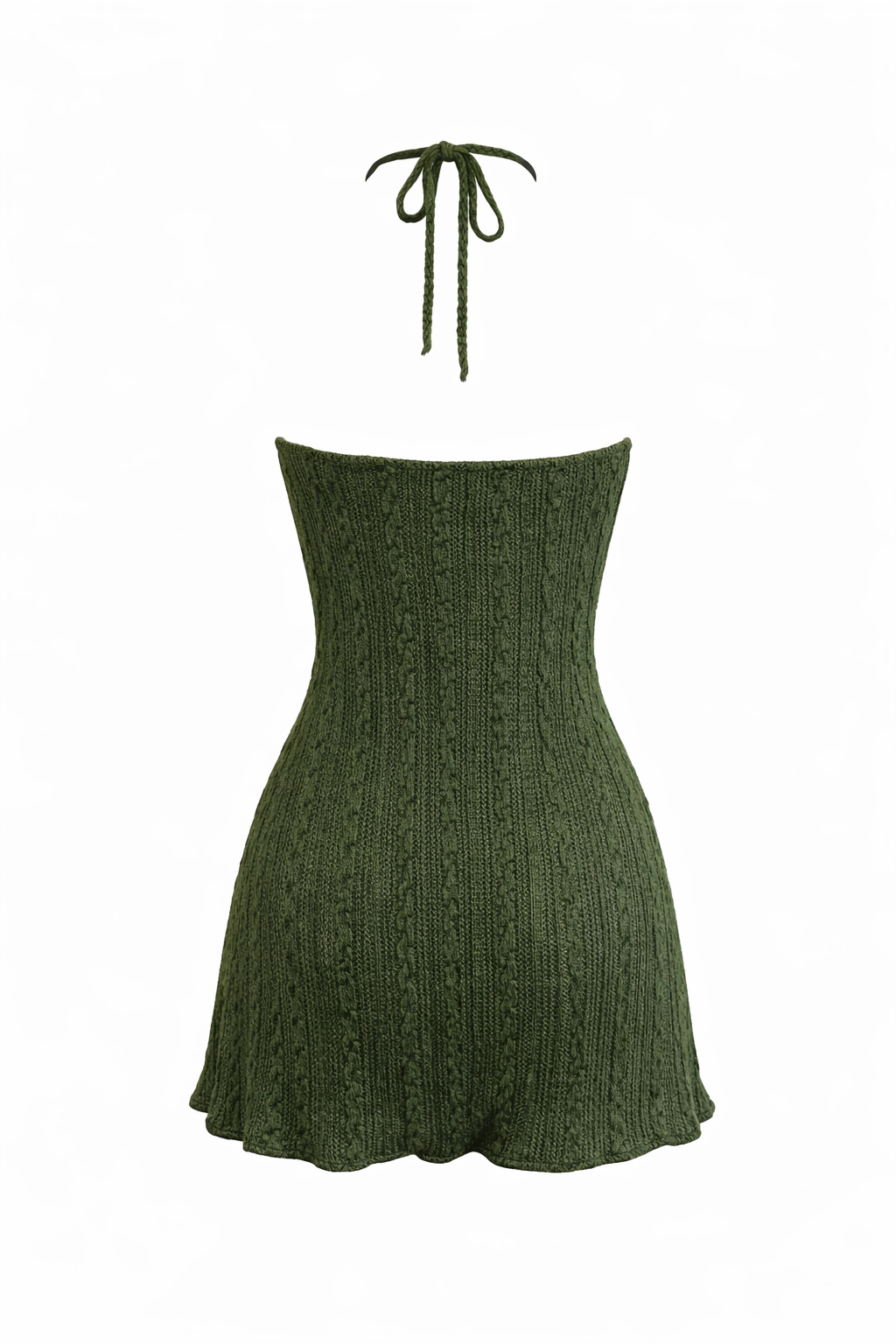Fairy Grunge Cable Knit Halter Mini Dress