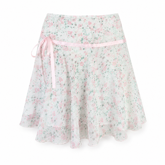 Fairycore Petal Drift Floral Mini Skirt