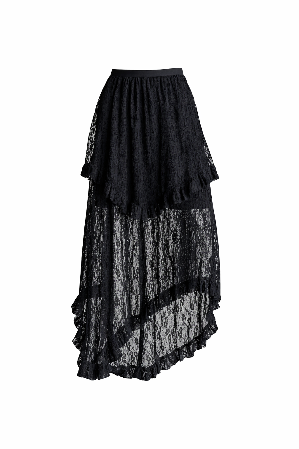 Asymmetrical White Lace Skirt