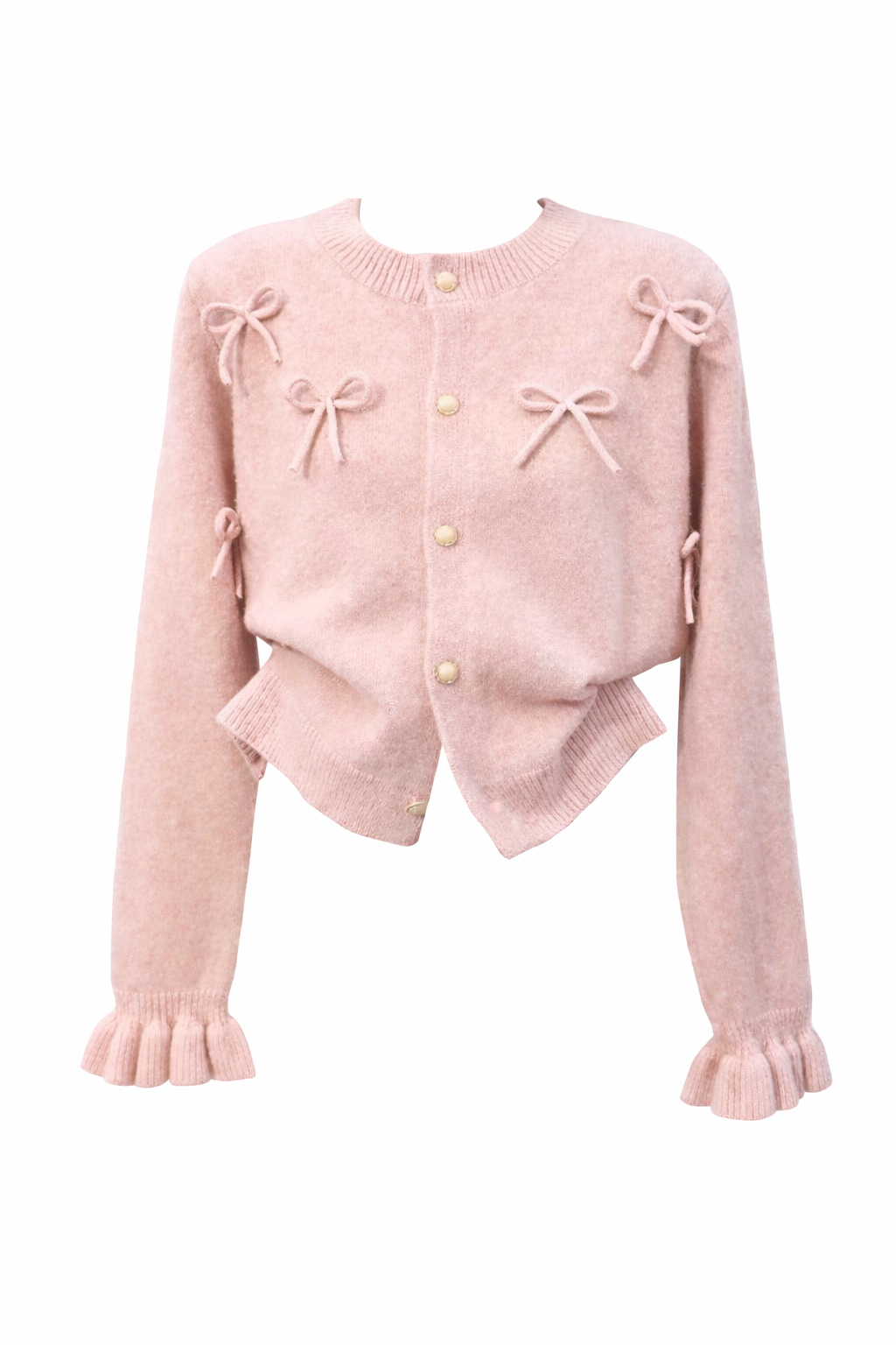 Princess Aesthetic Ivory Bow Knit Cardigan
