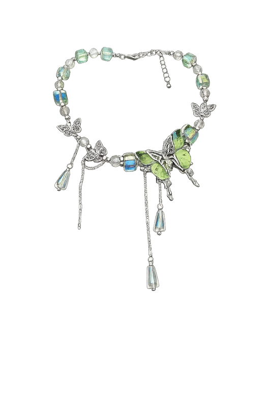 Green Butterfly Fairy Necklace