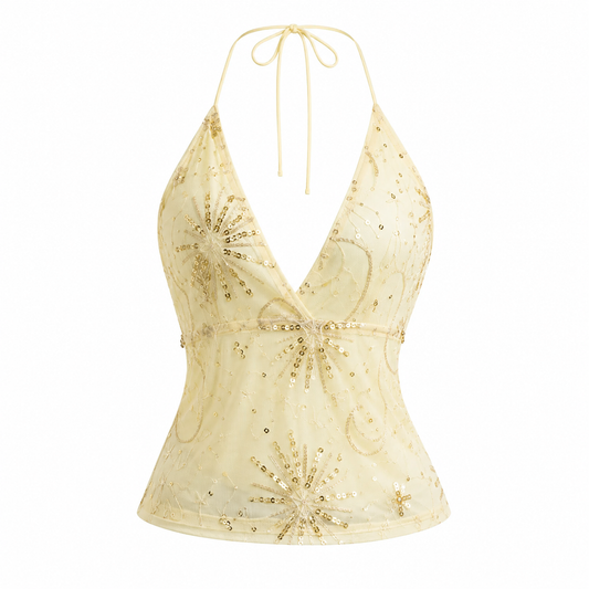 Y2K Fairycore Sequin Halter Top