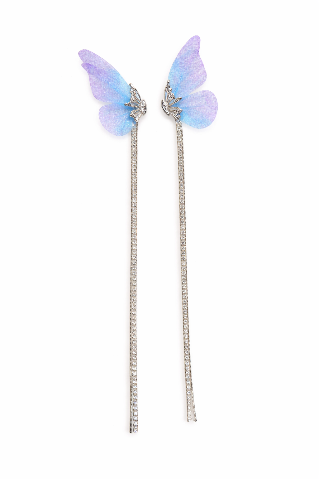 Fairycore Gossamer Wing Butterfly Clip Earrings