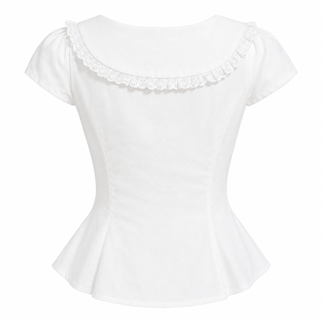 Whimsigoth Black Heart Peter Pan Collar Blouse
