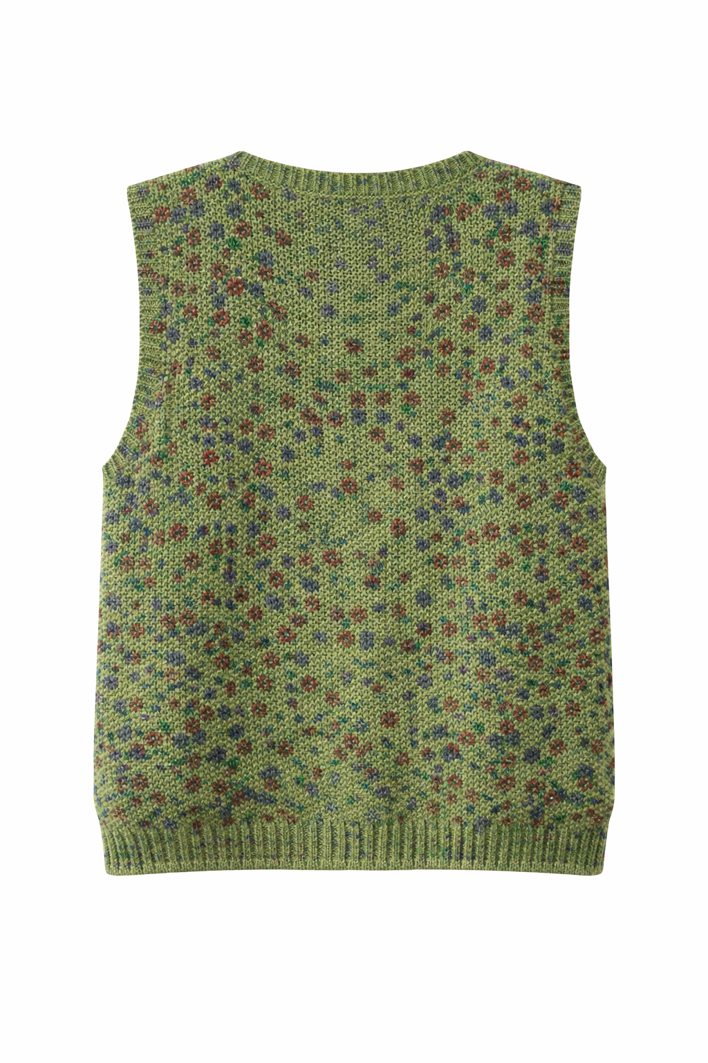 Goblincore Woodland Fleck Knit Button Vest