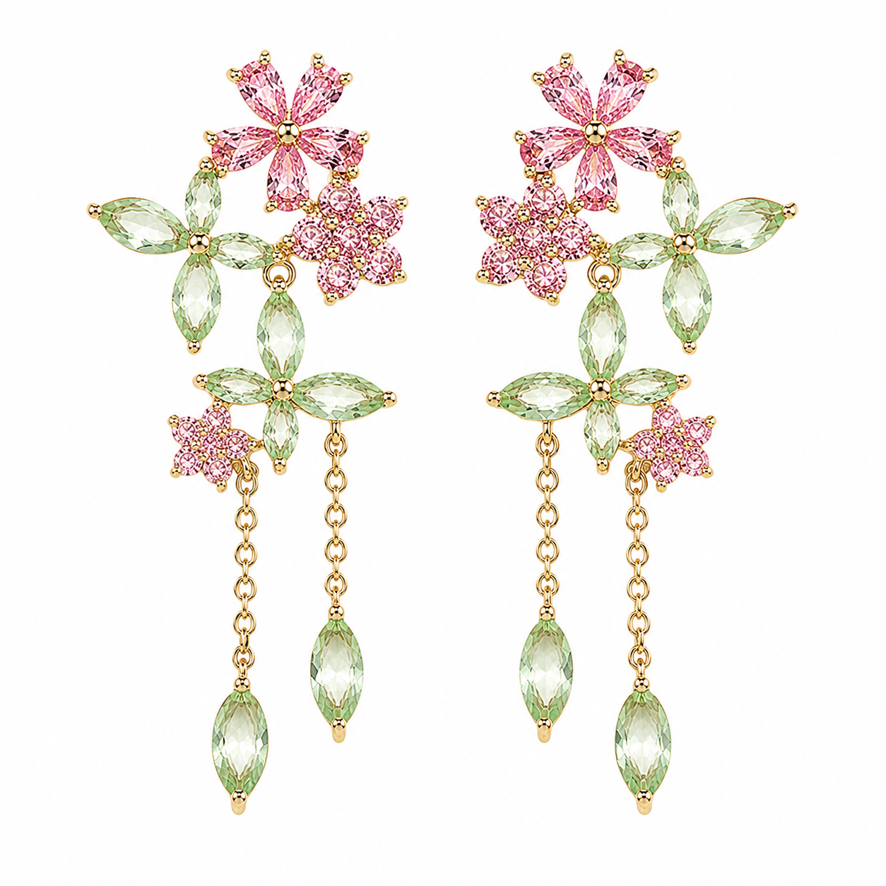 Fairycore Blossom & Dewdrop Crystal Earring