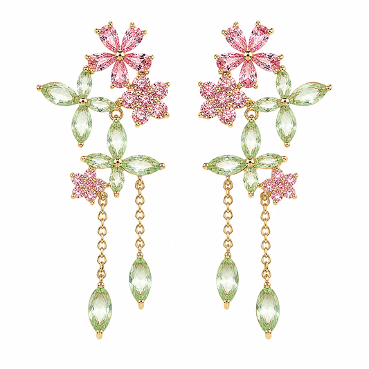 Fairycore Blossom & Dewdrop Crystal Earring