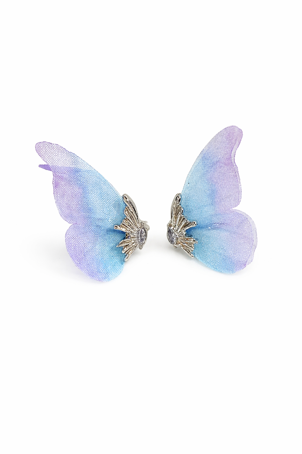 Fairycore Gossamer Wing Butterfly Clip Earrings
