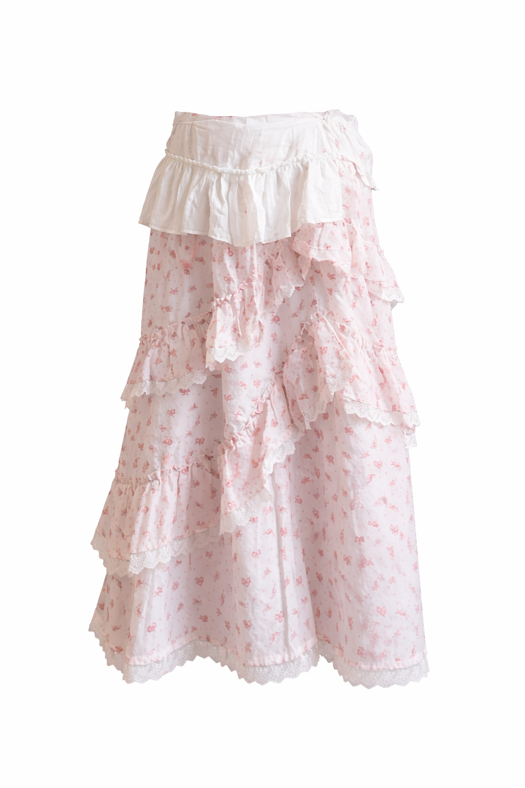 Coquette Bow Print Ruffle Cake Skirt