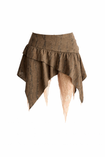 Mesh Patchwork Ruched Mini Skirt