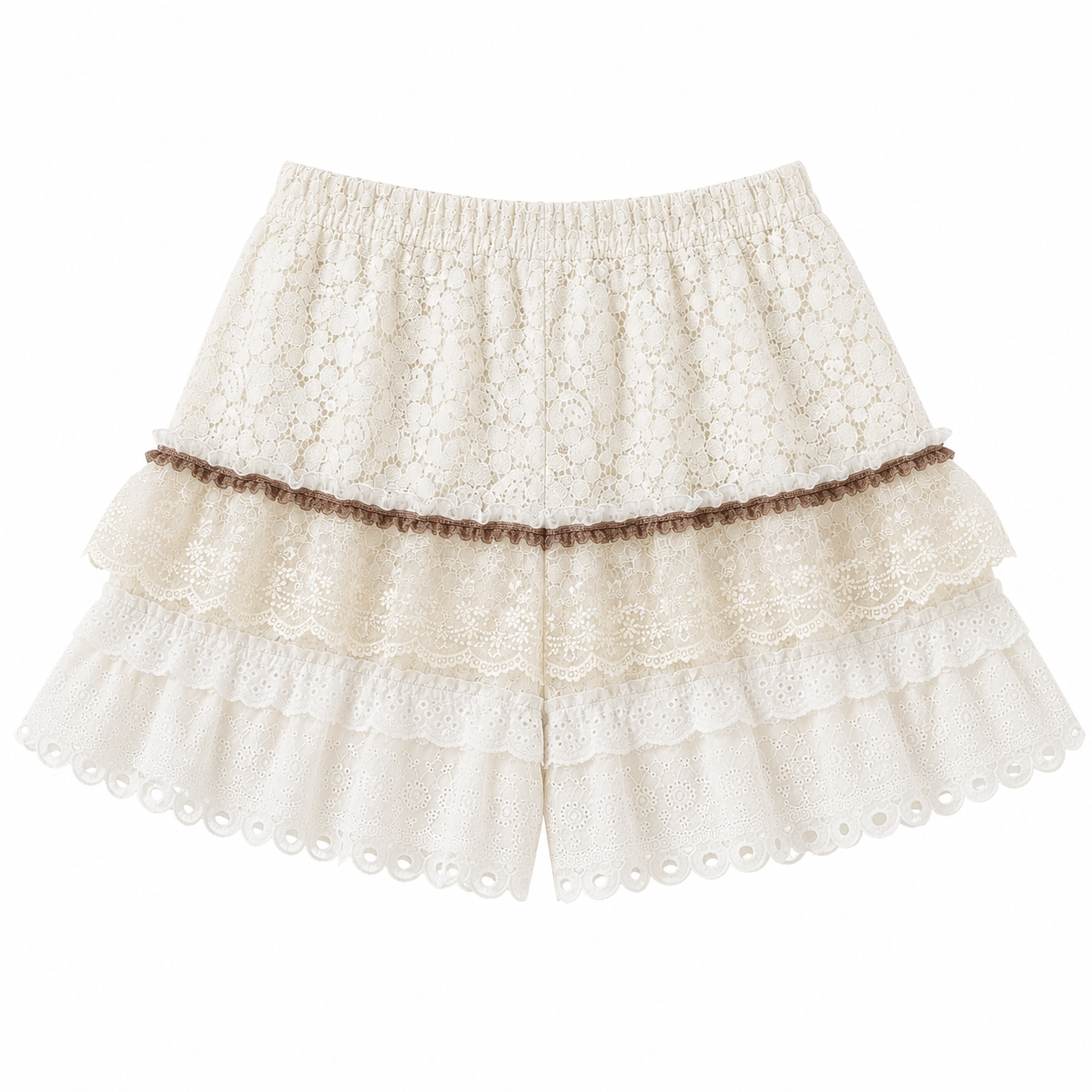 Mori Kei Ruffle Lace Skirt Shorts