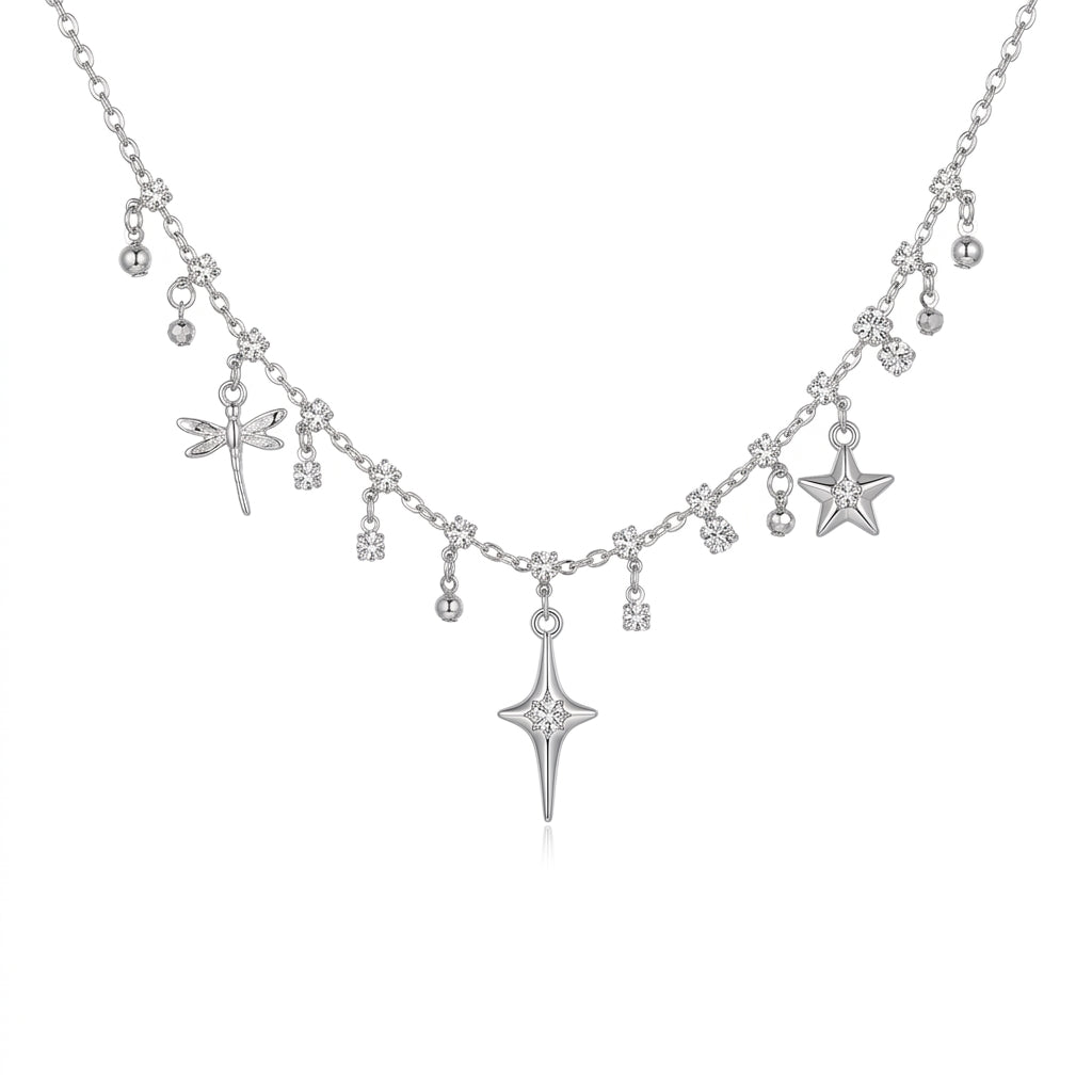 Ethereal Crystal Tassel Necklace
