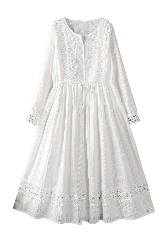Cottagecore Eyelet Midi Dress