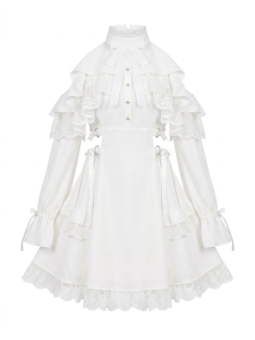 Fairycore Ruffle Dress in Ivory
