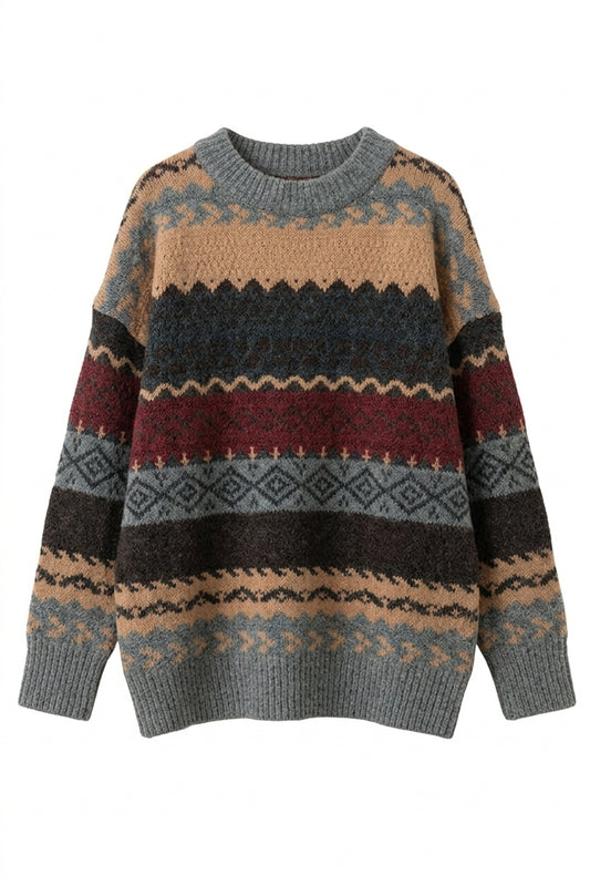 Vintage Aesthetic Stripe Oversized Sweater