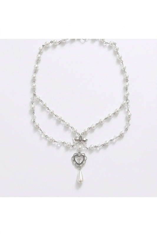 Whimsigoth Pearl Drop Necklace