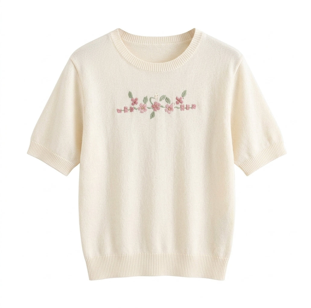 Kurzarm-Strickbluse im Vintage-Stil