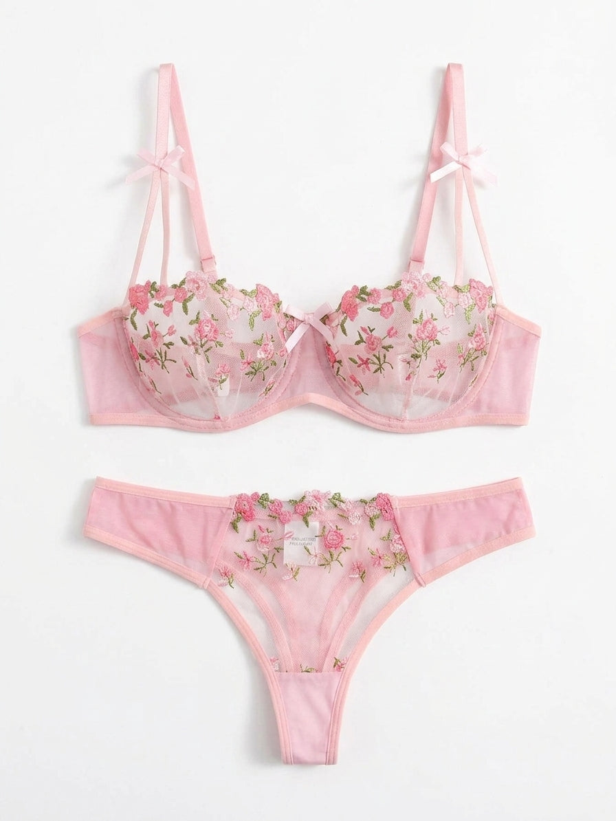 Ethereal Embroidered Lingerie Suit