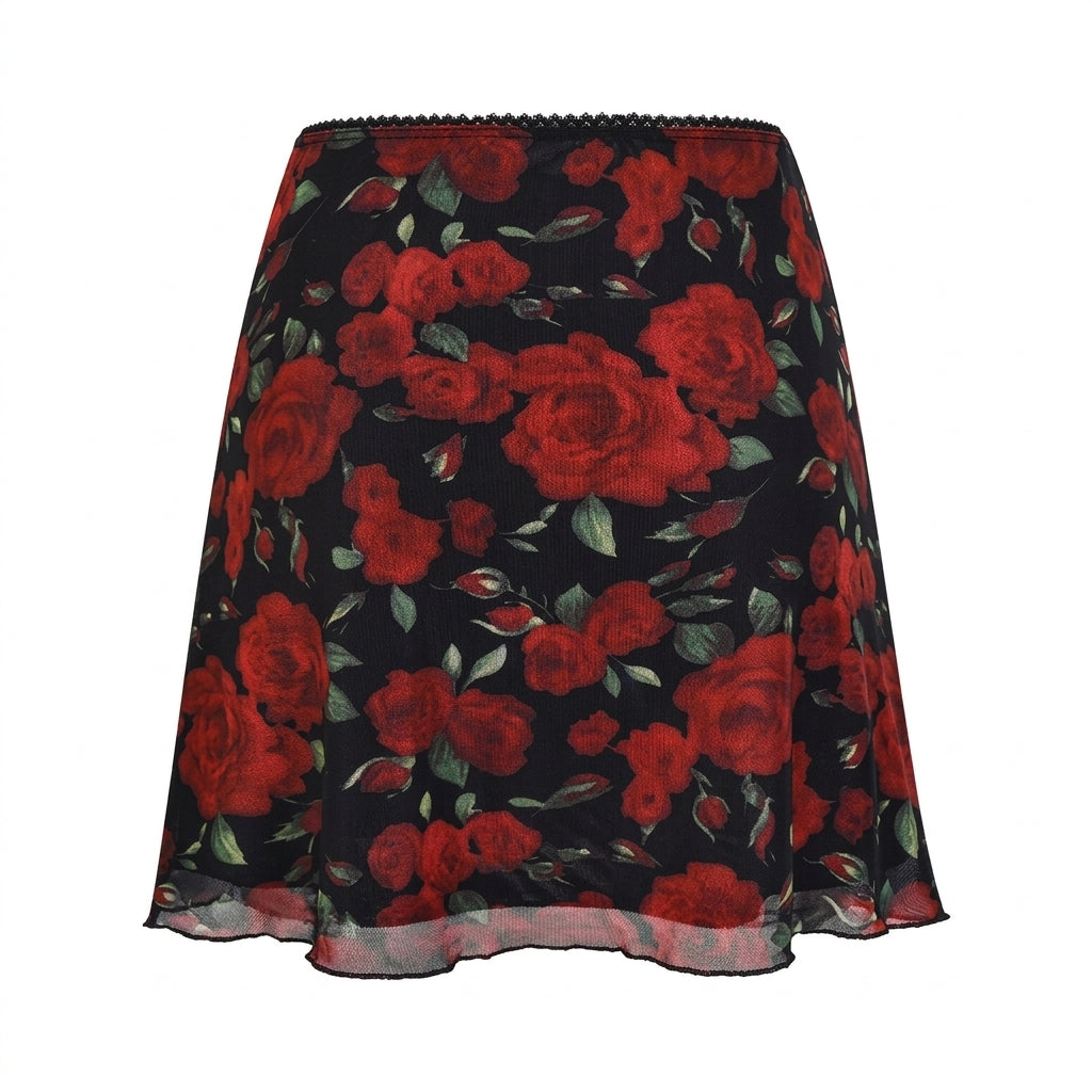 Transparenter Rock in Crimson Bloom