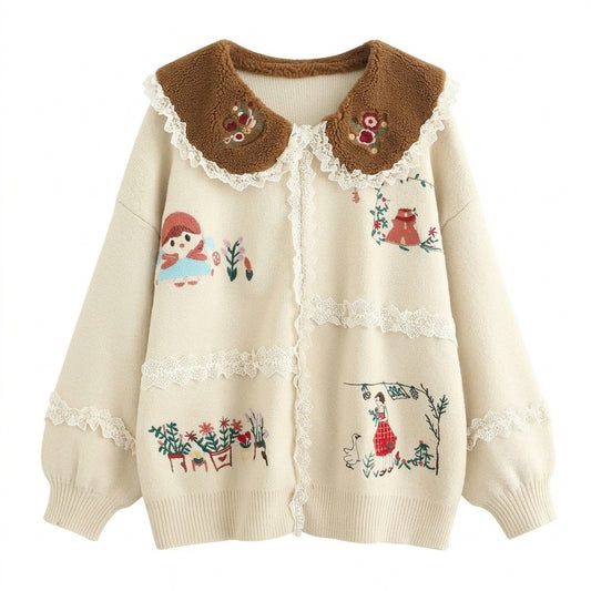 Cottagecore Garden Embroidered Cardigan