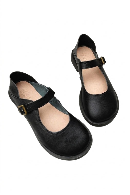 Mori Girl Buckle Strap Mary Jane Leather Shoe