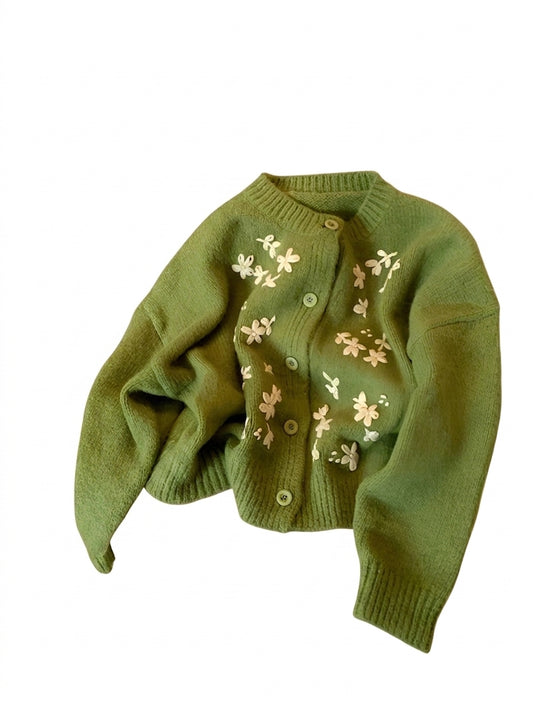 Cottagecore Moss Blossom Cardigan
