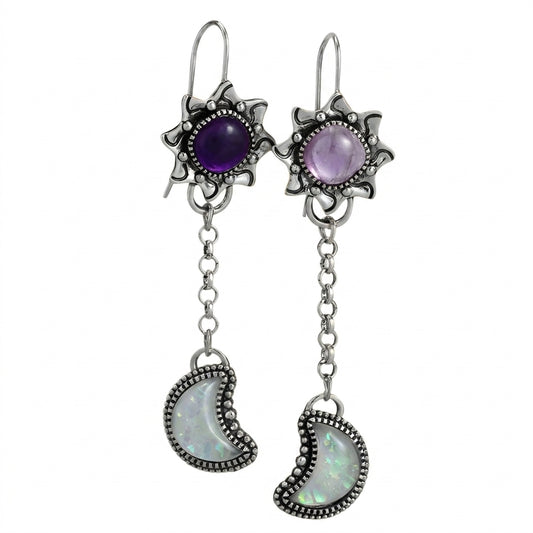 Whimsigoth & Opal Moon Drop Earring