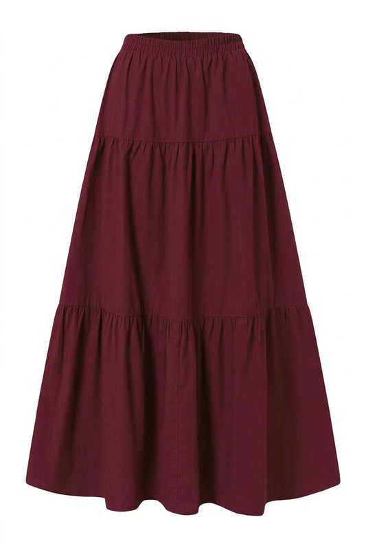 Dark Cottagecore Tiered Maxi Skirt