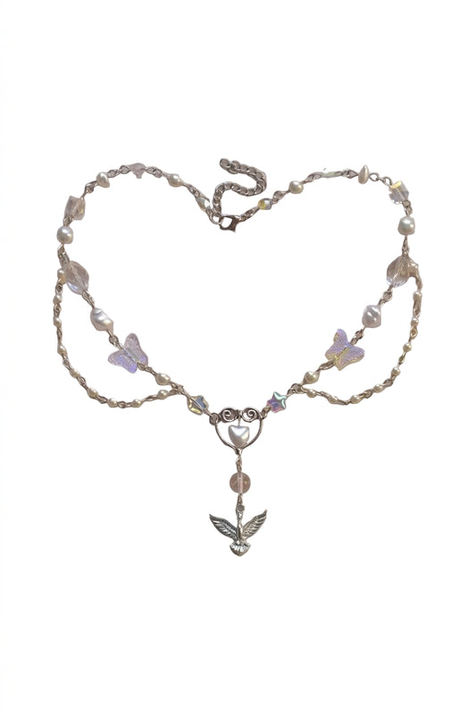 Fairycore & Butterfly Pearl Necklace