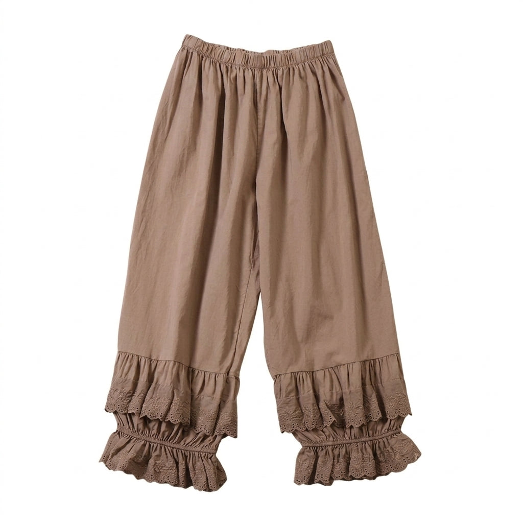 Mori Girl Ruffle Cropped Trousers