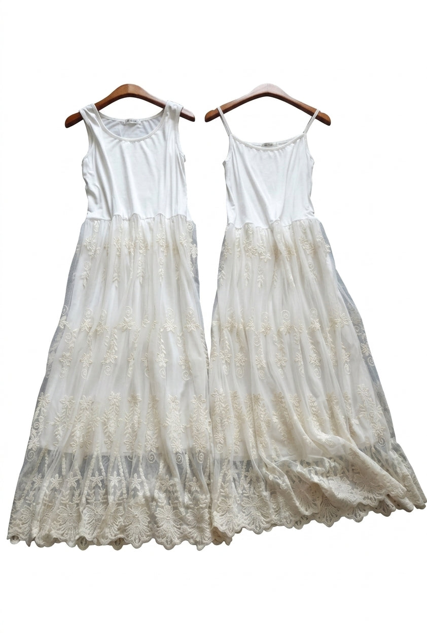 Ethereal Ivory Embroidered Lace Maxi Dress
