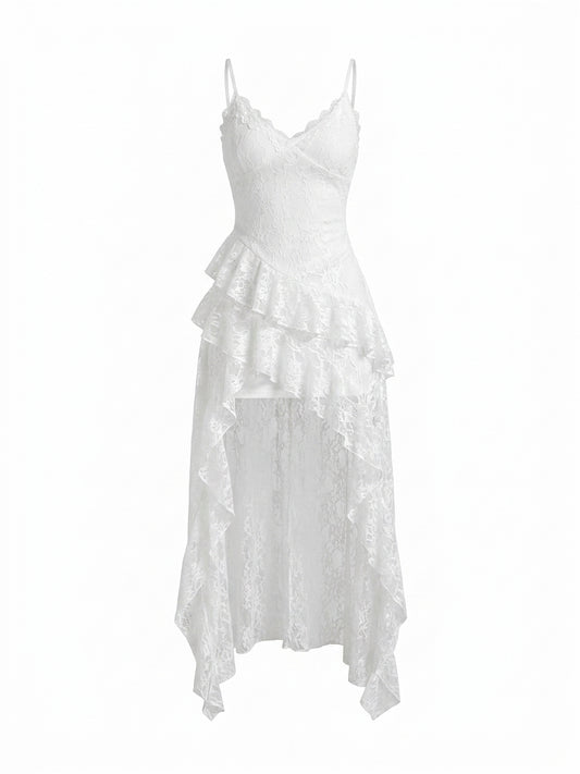 Fairycore Asymmetric Lace Dress