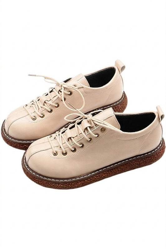 Mori Girl Lace-Up Leather Shoes