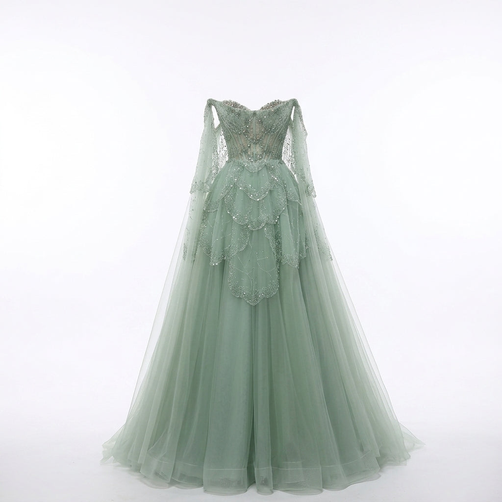 Ethereal Beaded Corset Dress
