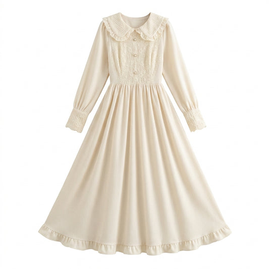 Cottagecore Pan Collar Midi Dress