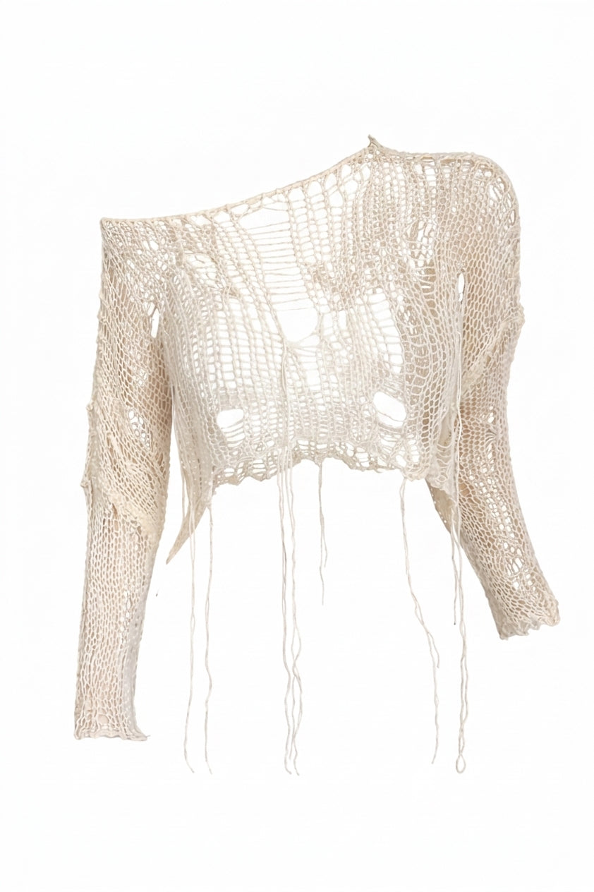 Fairy Grunge Web Cropped Sweater