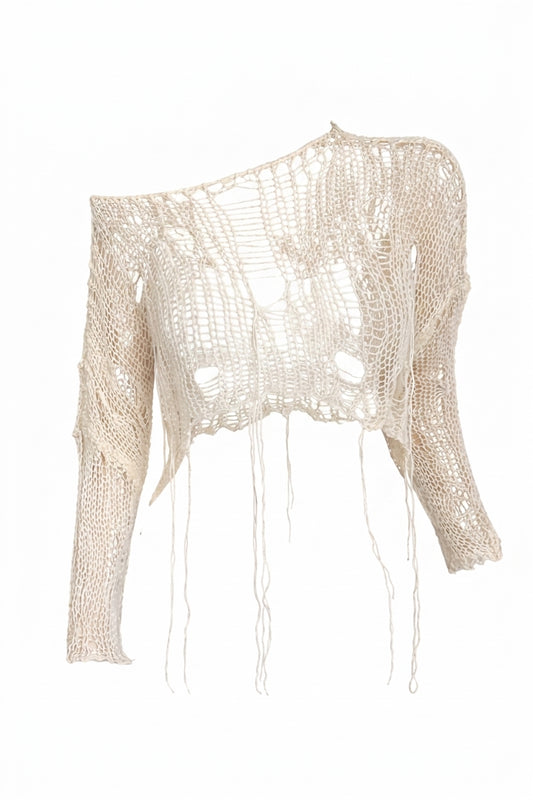 Fairy Grunge Web Cropped Sweater